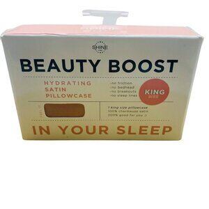 Shine by Night Beauty Boost Hydrating Satin Pillowcase King Size Pillow NEW